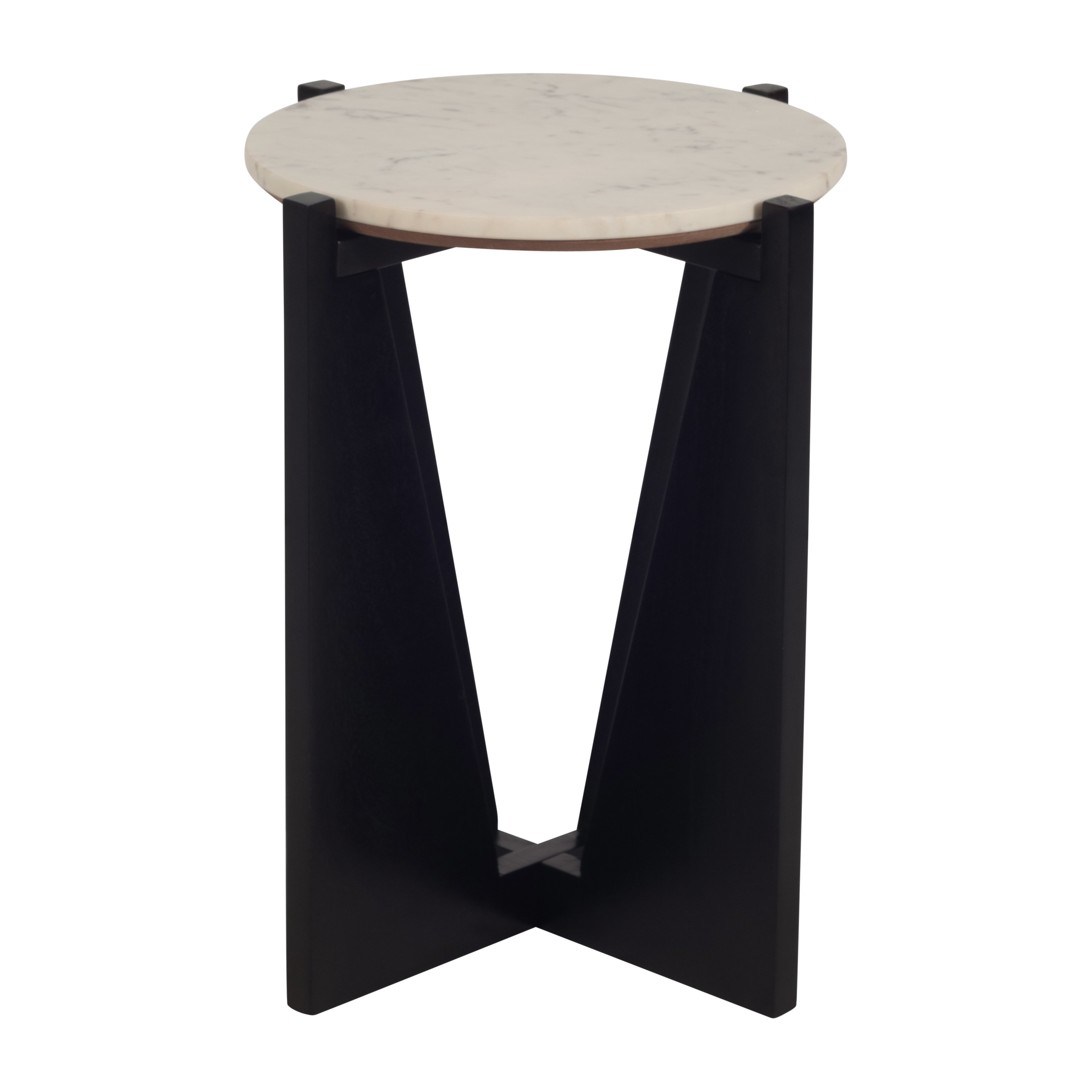 Sagebrook - 22" Wood/Marble Modern Side Table in Black