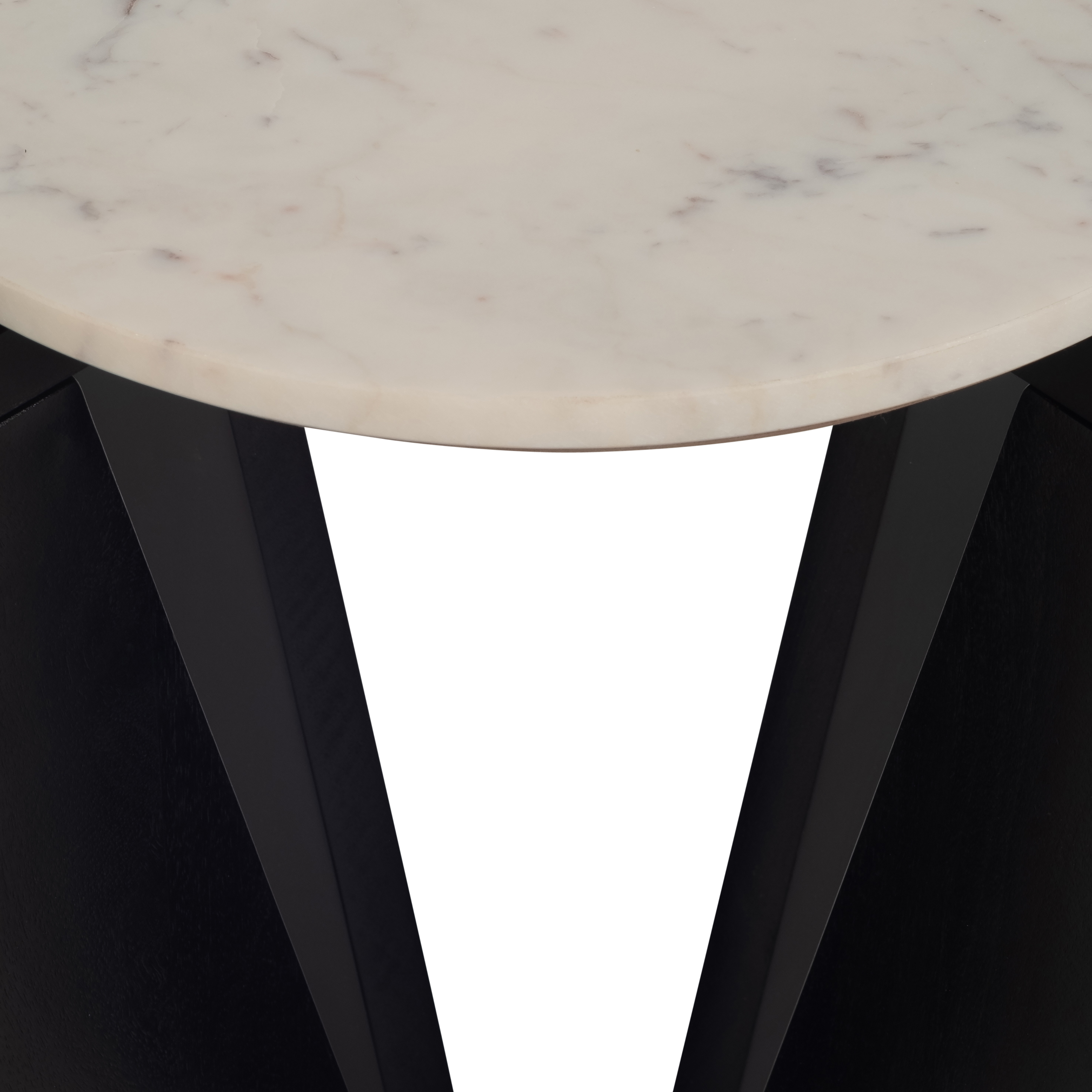 Sagebrook - 22" Wood/Marble Modern Side Table in Black