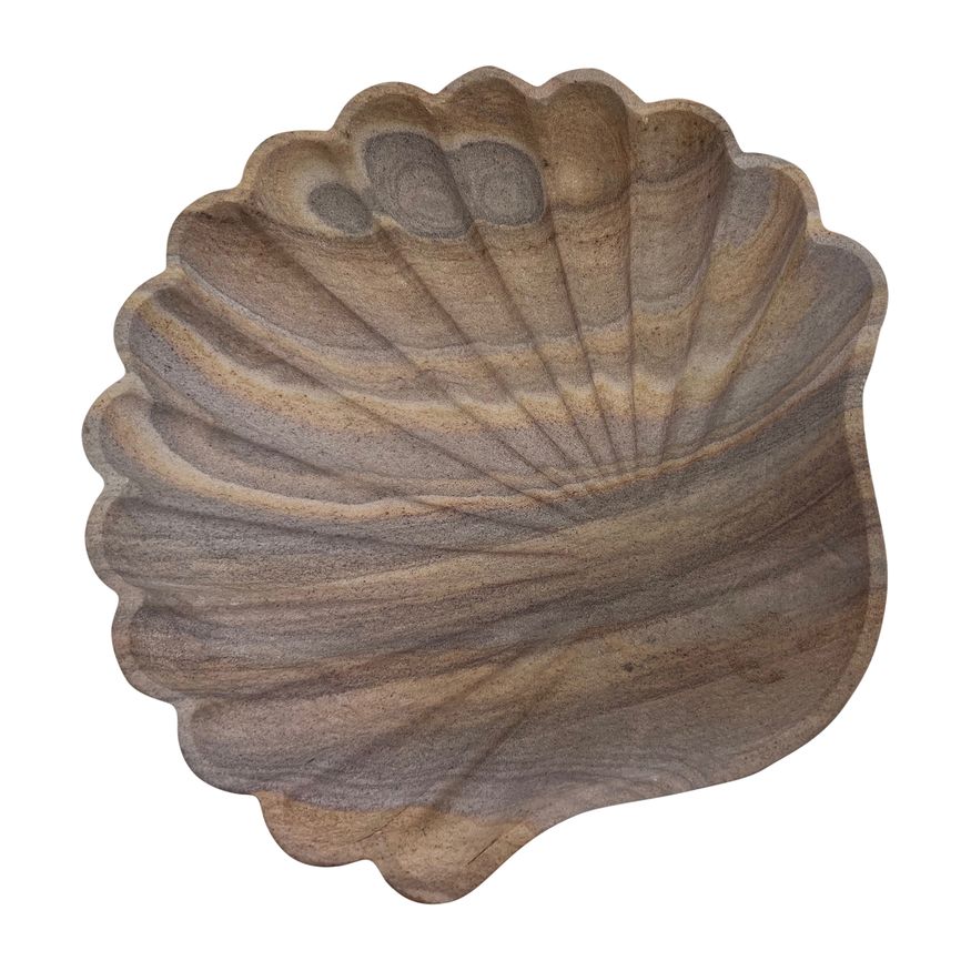 Sagebrook - 12" Stone Shell Decorative Plate in Natural