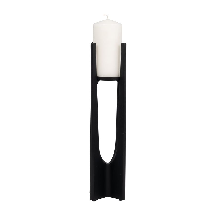 Sagebrook 16" Metal Pillar Candle Holder - Black
