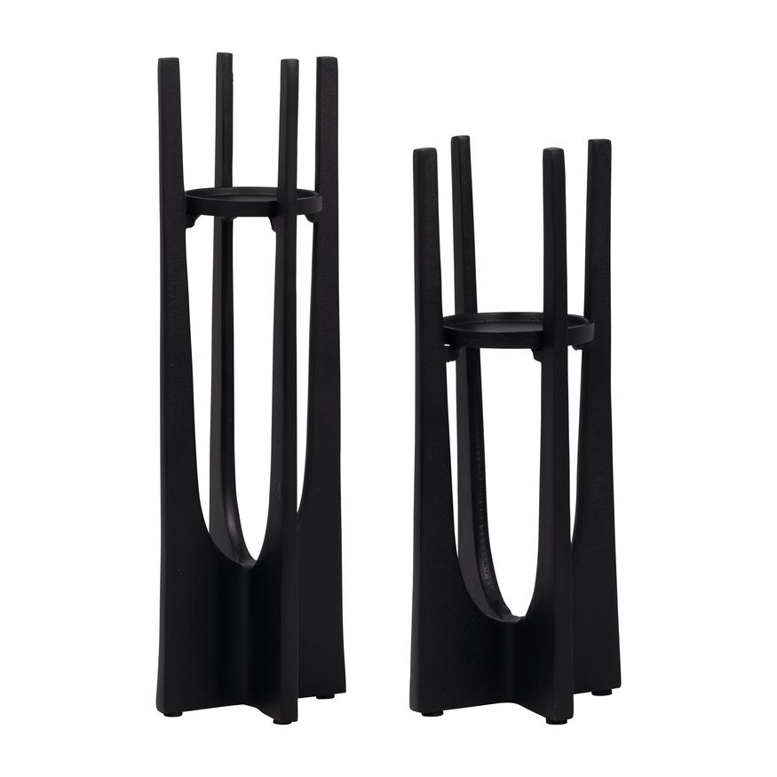 Sagebrook 16" Metal Pillar Candle Holder - Black