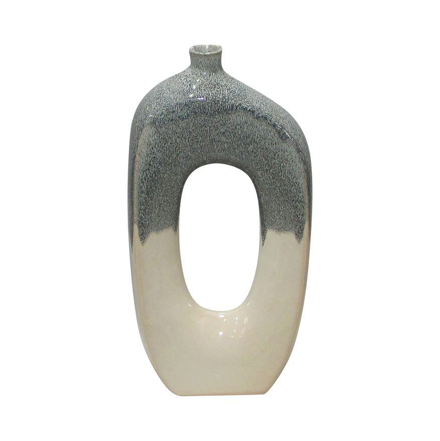 Sagebrook - 15" Ceramic Curvy Open Cut-out Vase