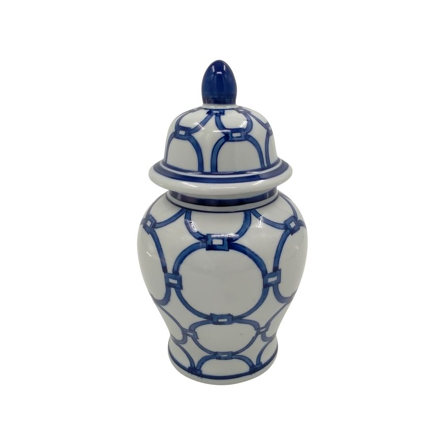 Sagebrook - 18" Ceramic Links Temple Jar