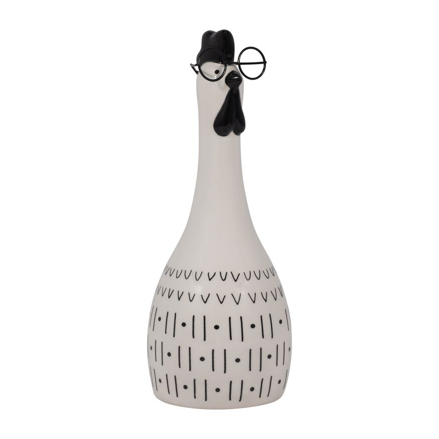 Sagebrook - 7" Ceramic Chubby Rooster With Glasses