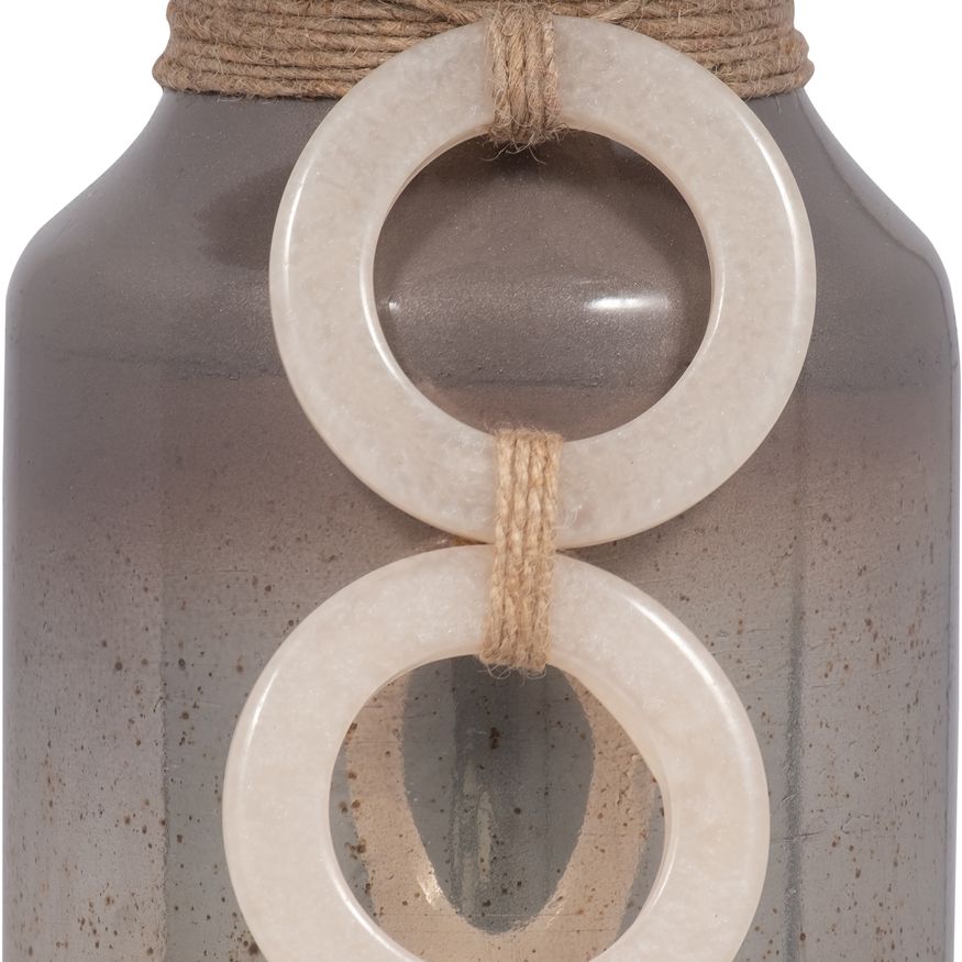 Sagebrook 13" Glass Decorated Candle Holder - Champagne