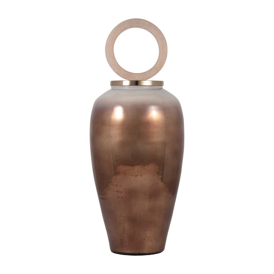Sagebrook - 22" Glass Vase Round Resin Topper