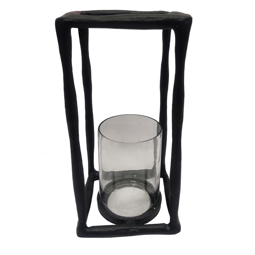 Sagebrook - 12" Metal Open Square Hurricane Holder