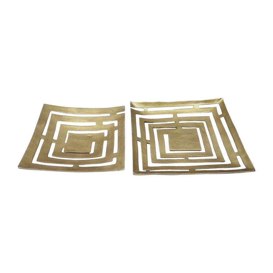 Sagebrook - 14"/17" Metal Cut-out Plates (Set Of 2)