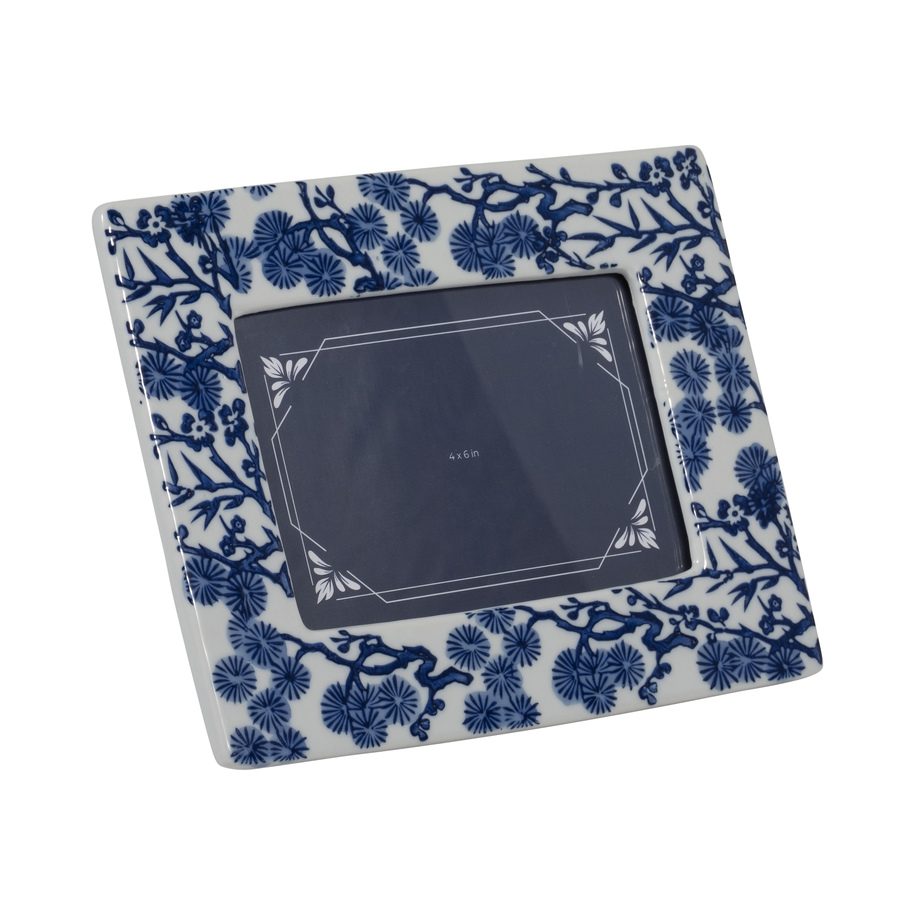 Sagebrook - 4"x6" Ceramic Cherry Blossom Photo Frame