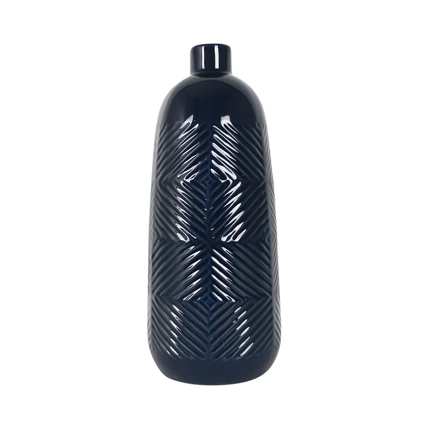 Sagebrook - 12" Ceramic Ribbed Vase