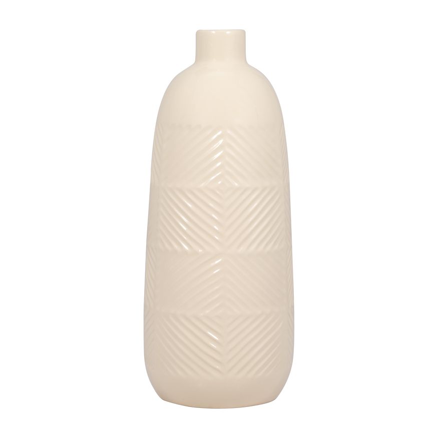 Sagebrook - 12" Ceramic Ribbed Vase