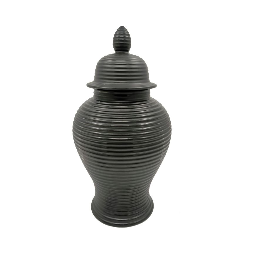 Sagebrook - 24" Ceramic Ribbed Temple Jar