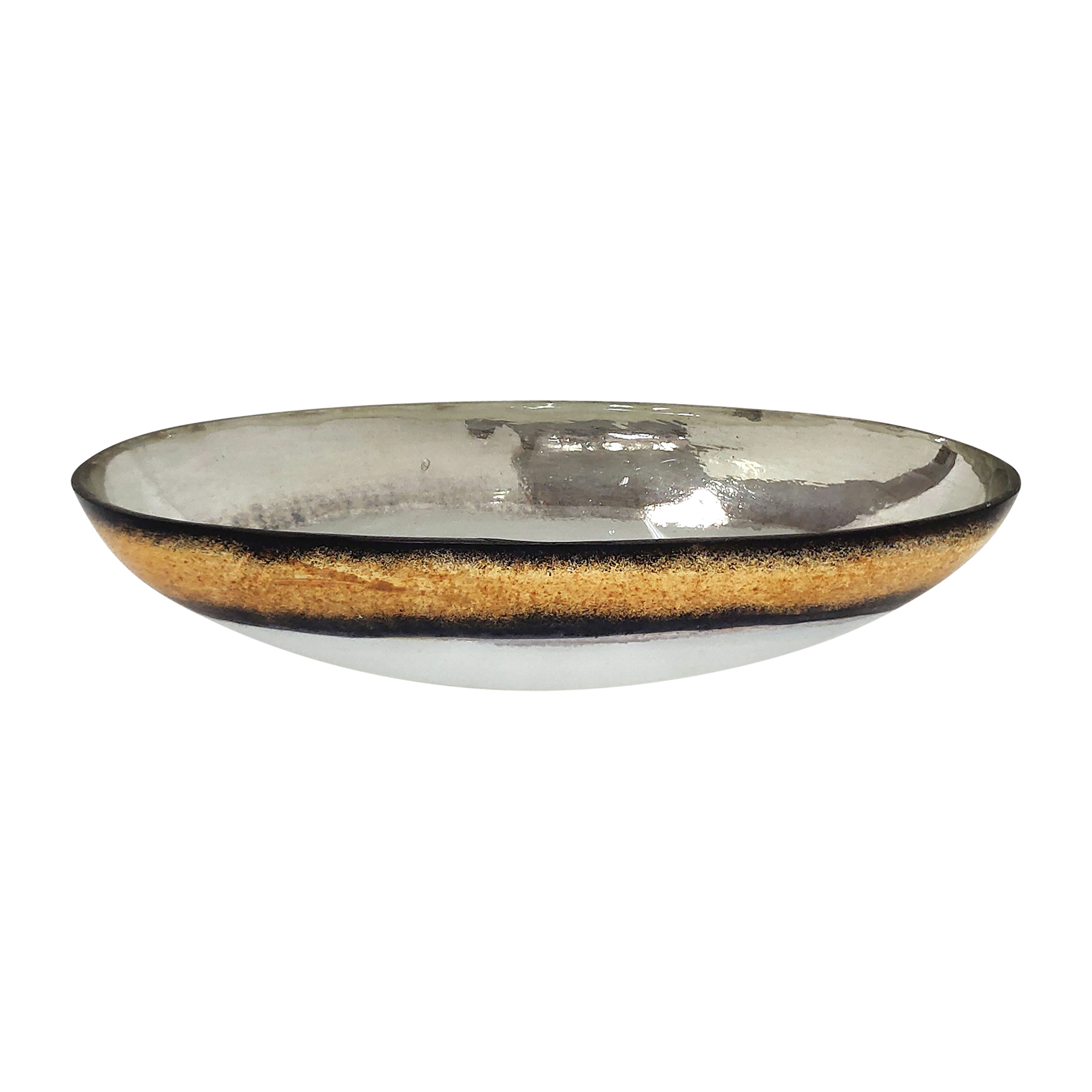 Sagebrook - 13" Glass Bowl with Gold Trim