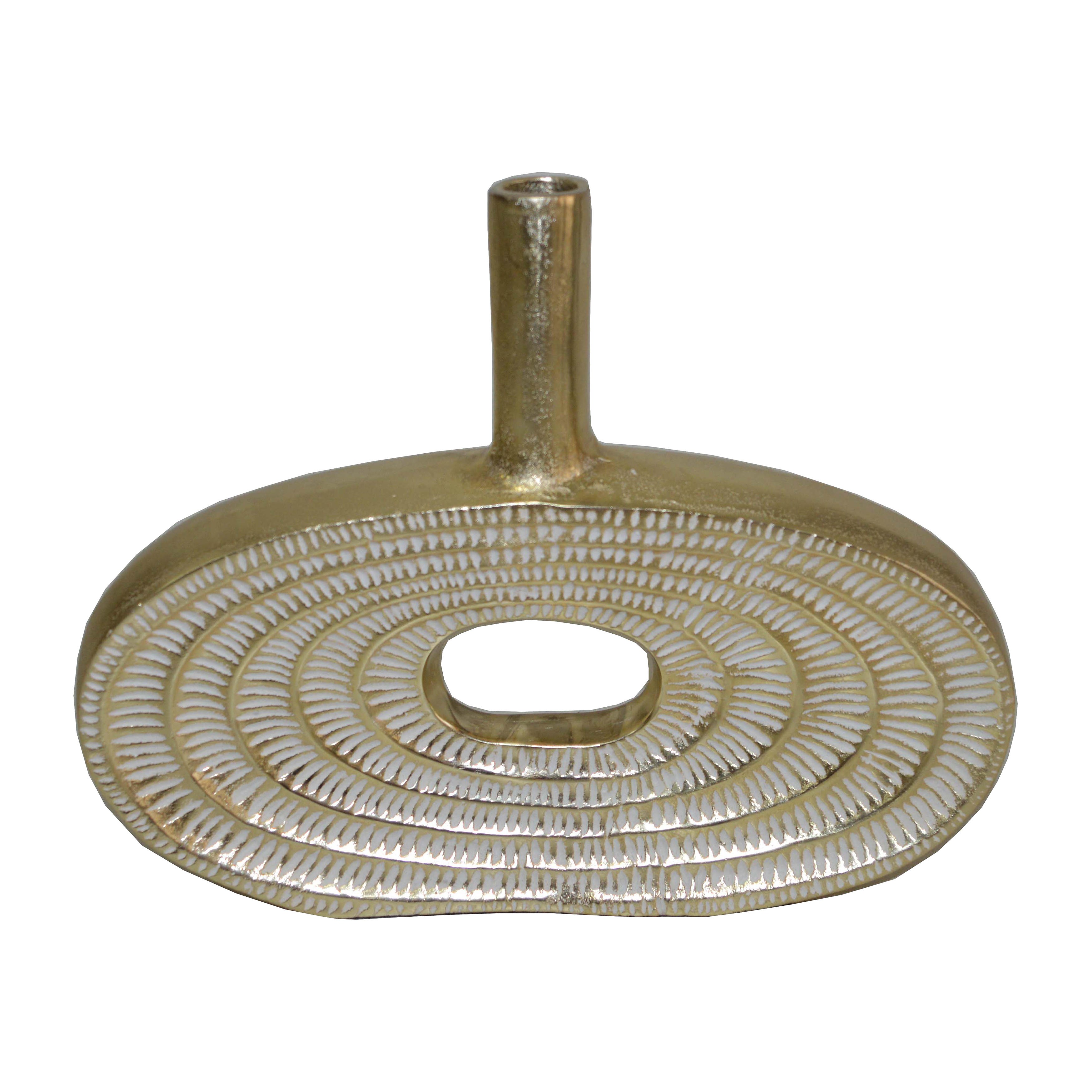 Sagebrook - 10" Metal Tribal Cut Out Vase