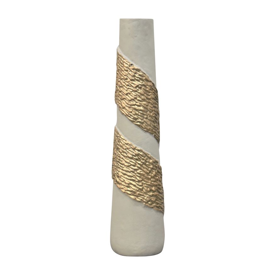 Sagebrook - 18" Glass Aluminum Wrapped Vase