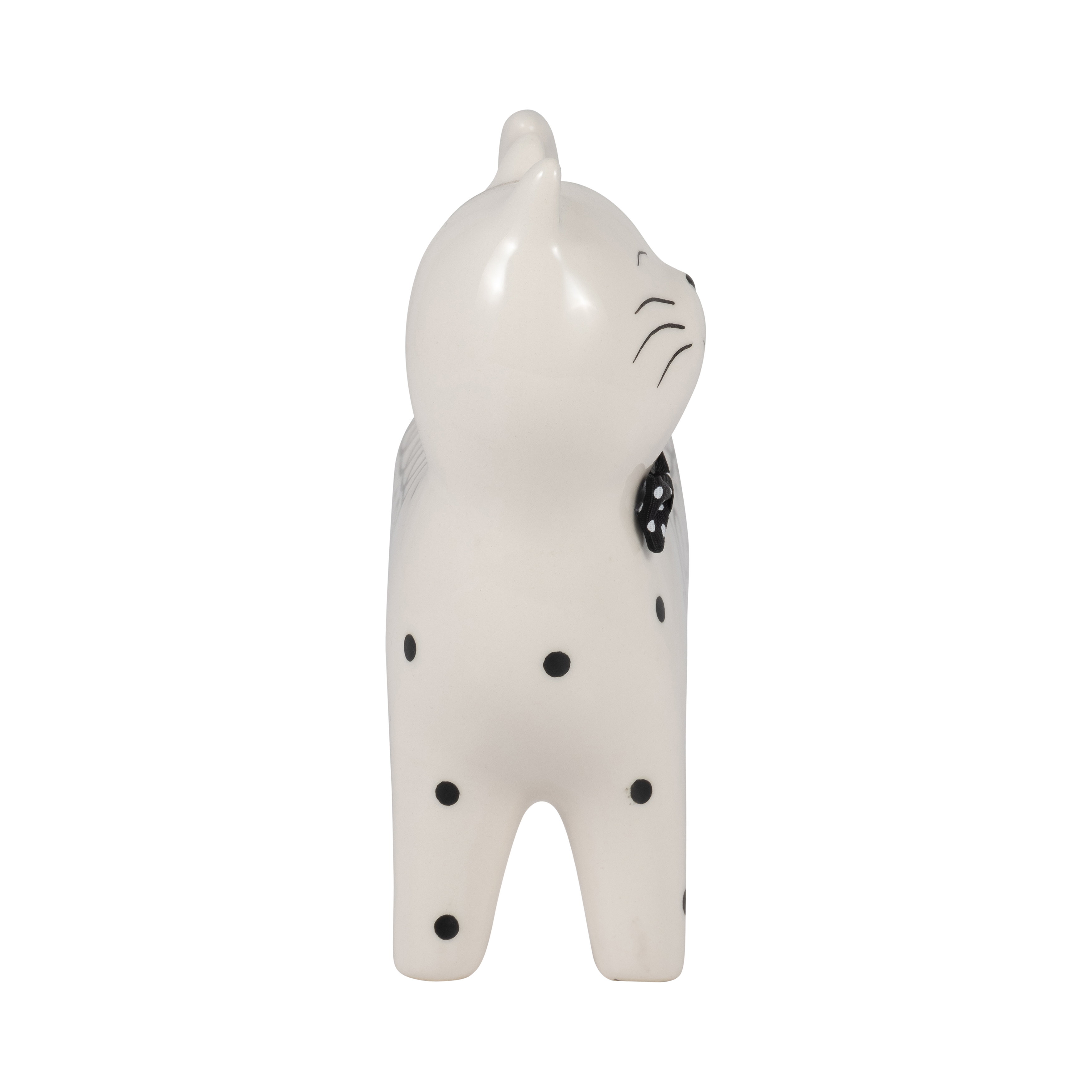 Sagebrook 7" Ceramic Swirls Cat - White