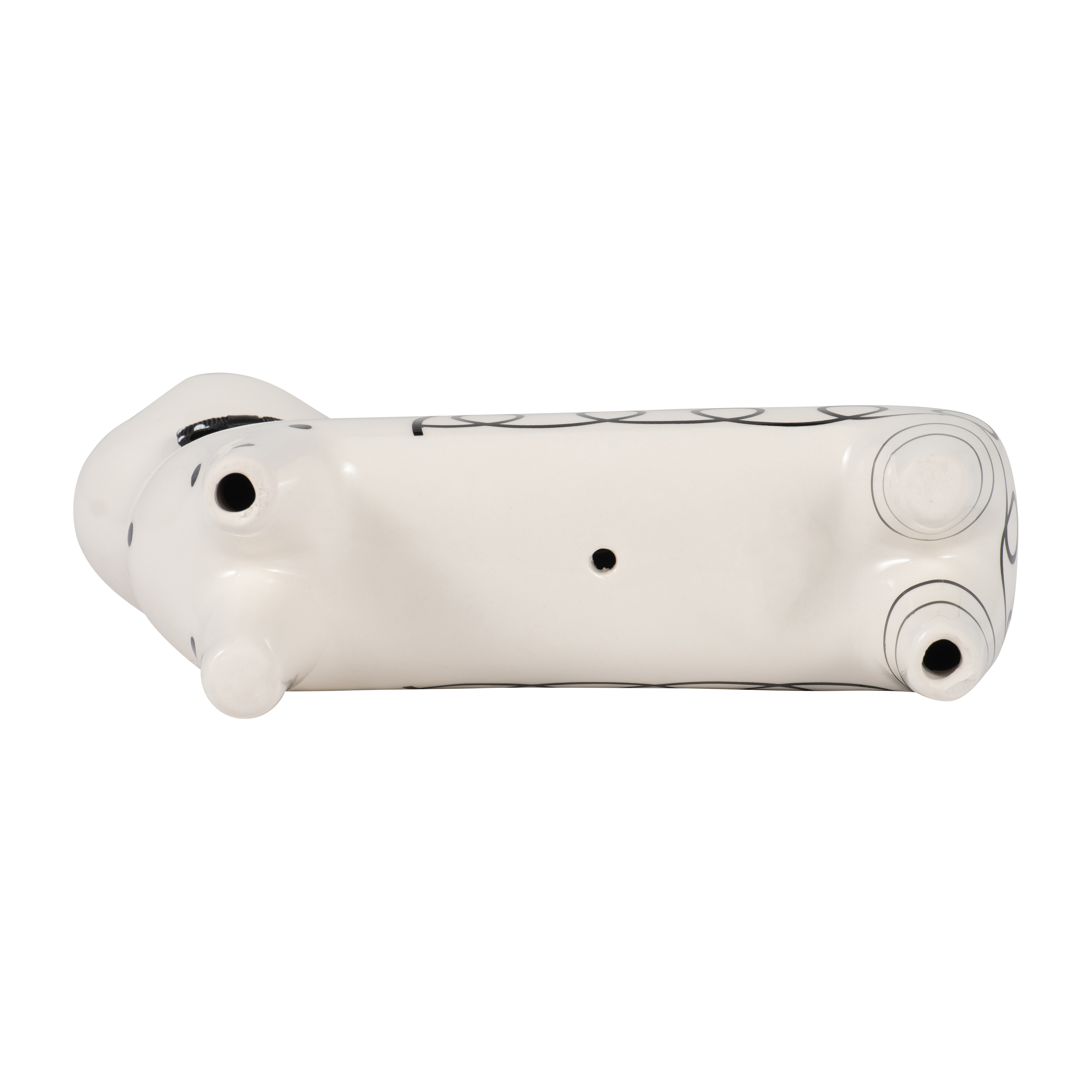 Sagebrook 7" Ceramic Swirls Cat - White