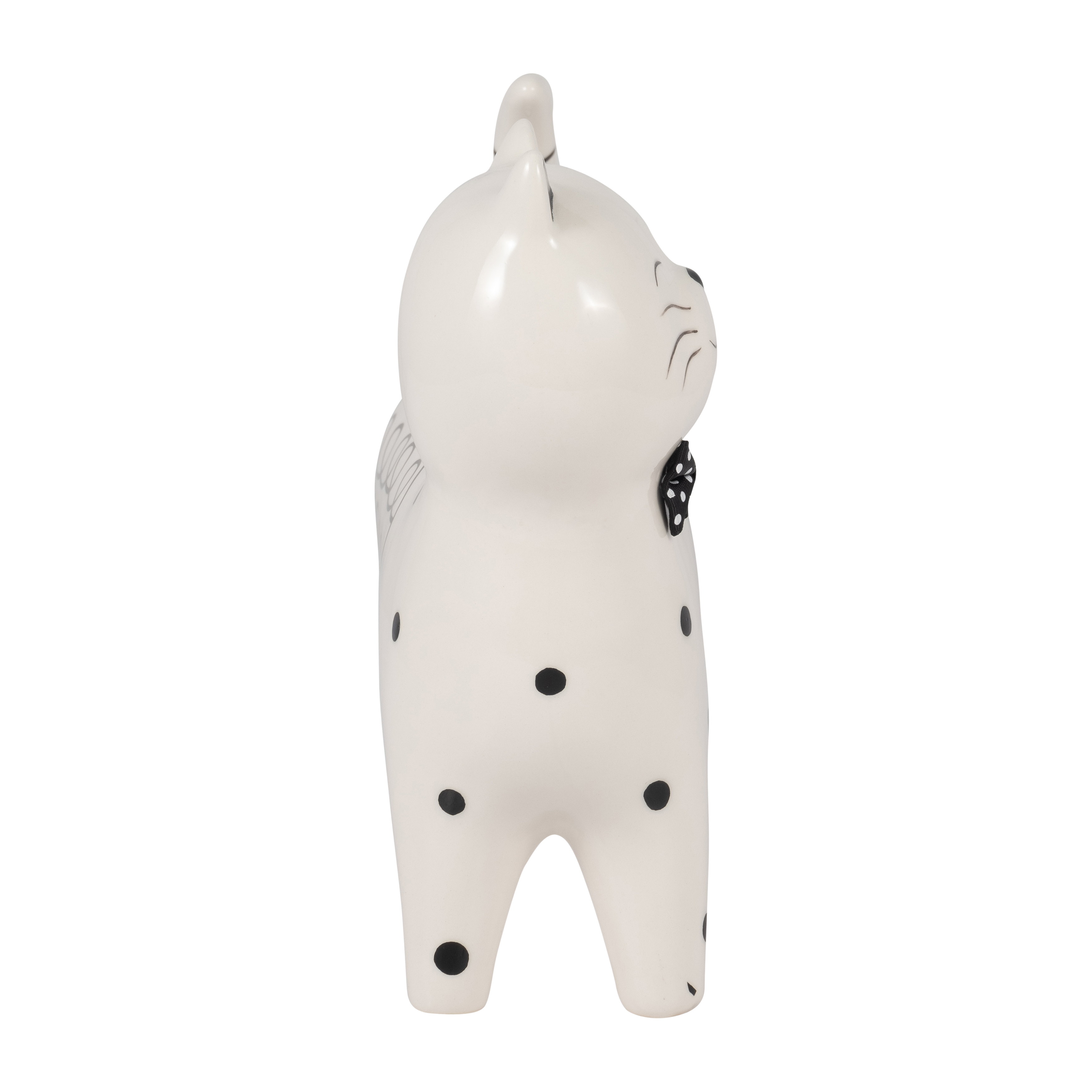 Sagebrook 8" Ceramic Swirls Cat - White