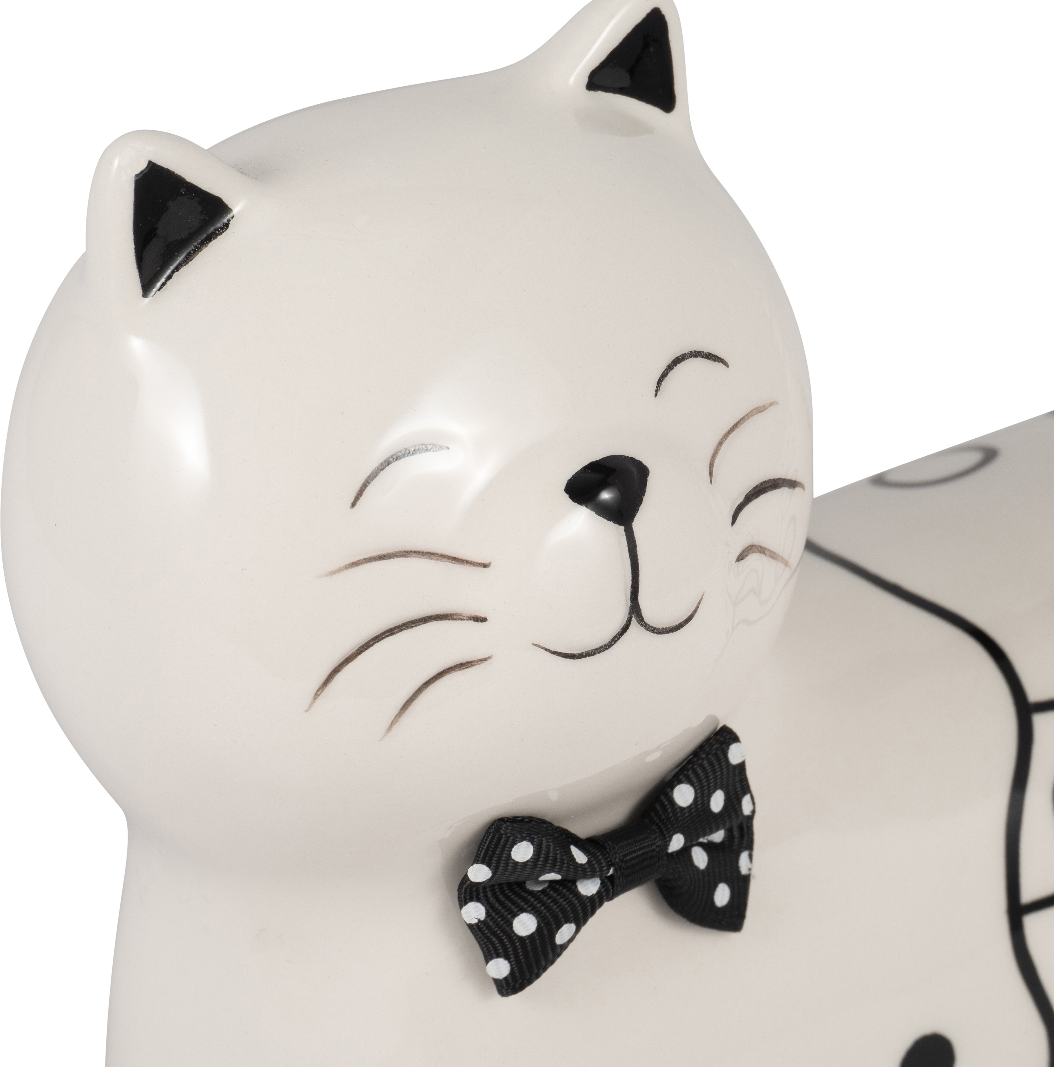 Sagebrook 8" Ceramic Swirls Cat - White