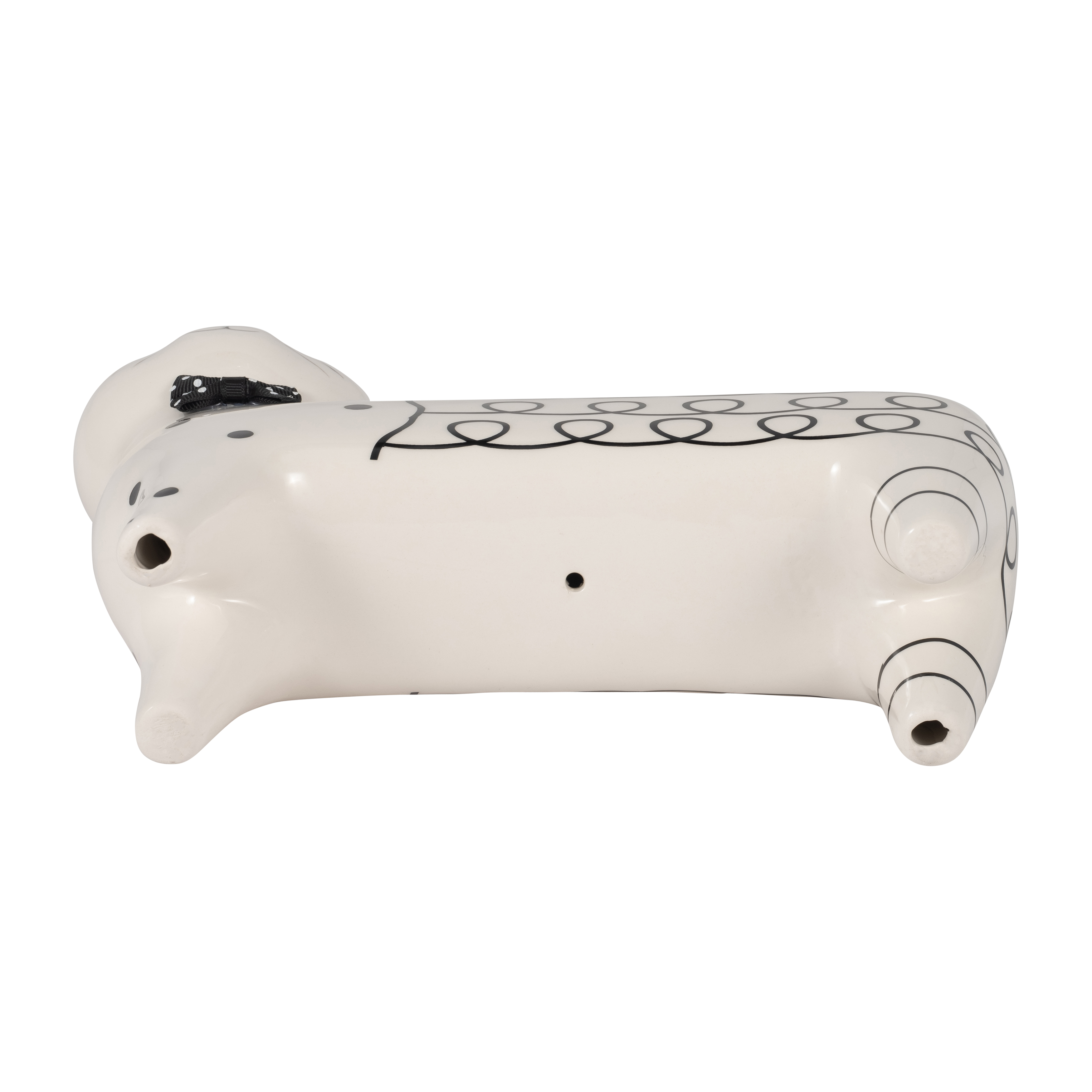 Sagebrook 8" Ceramic Swirls Cat - White