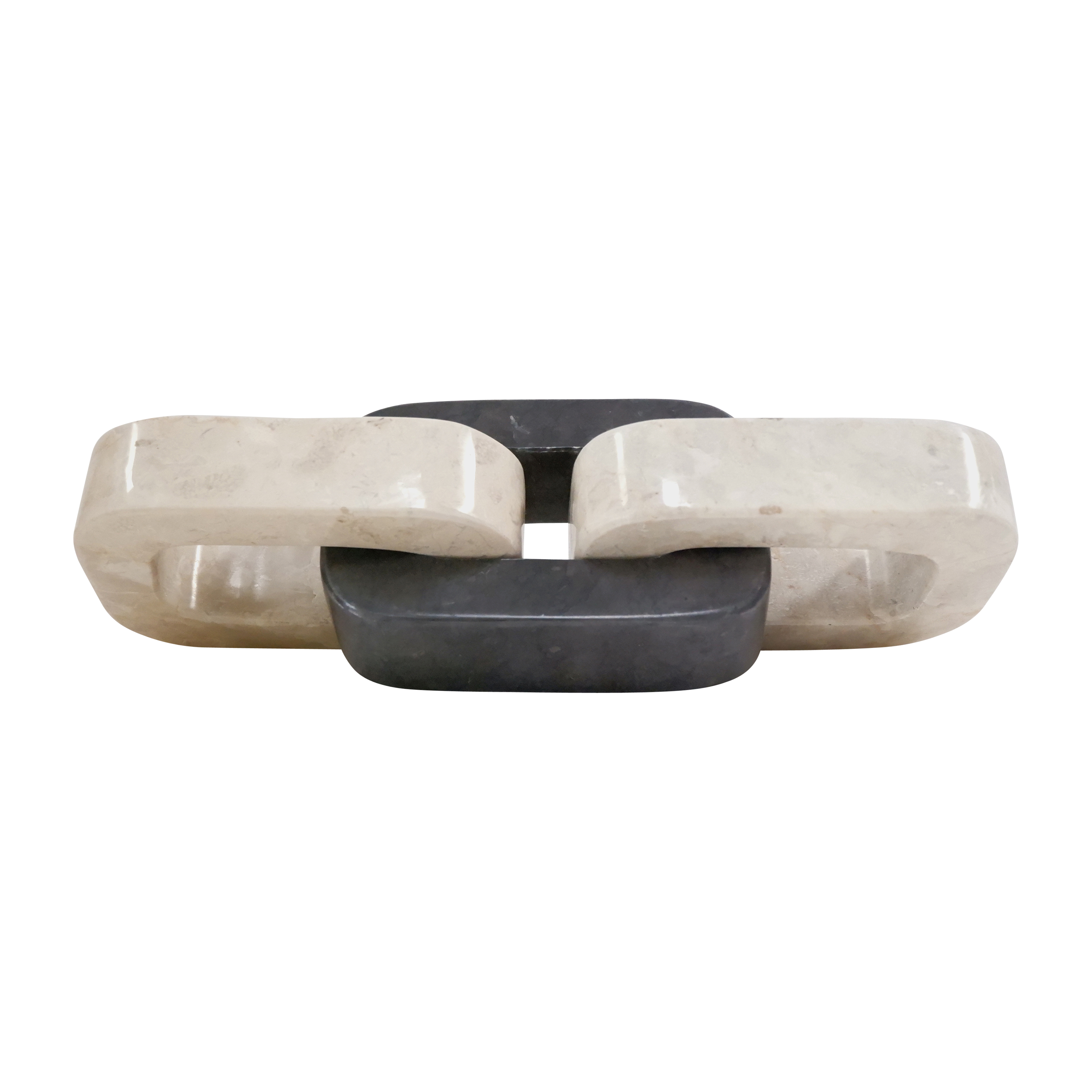 Sagebrook - 12" Marble 3-Linked Chain in Dark Gray/ivory