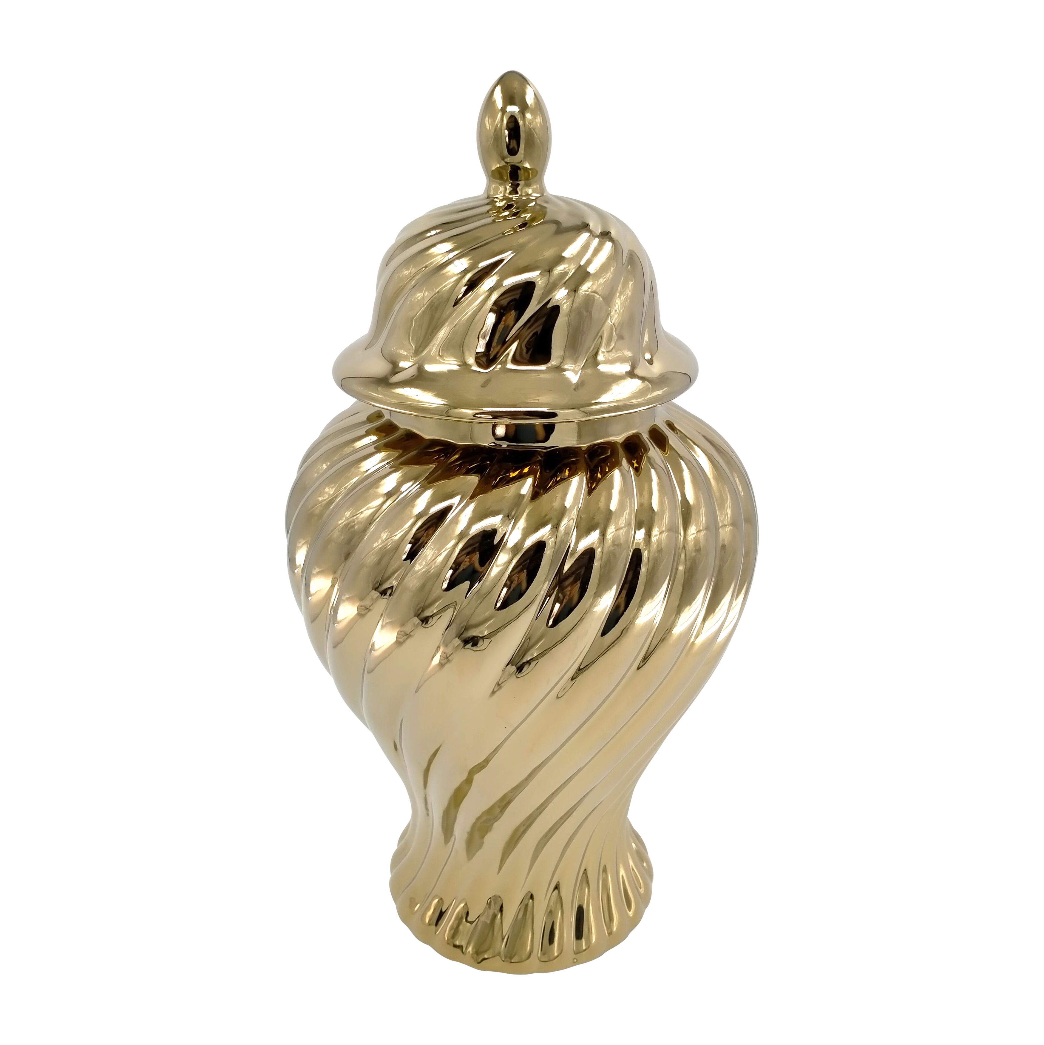 Sagebrook - 20" Ceramic Swirl Temple Jar