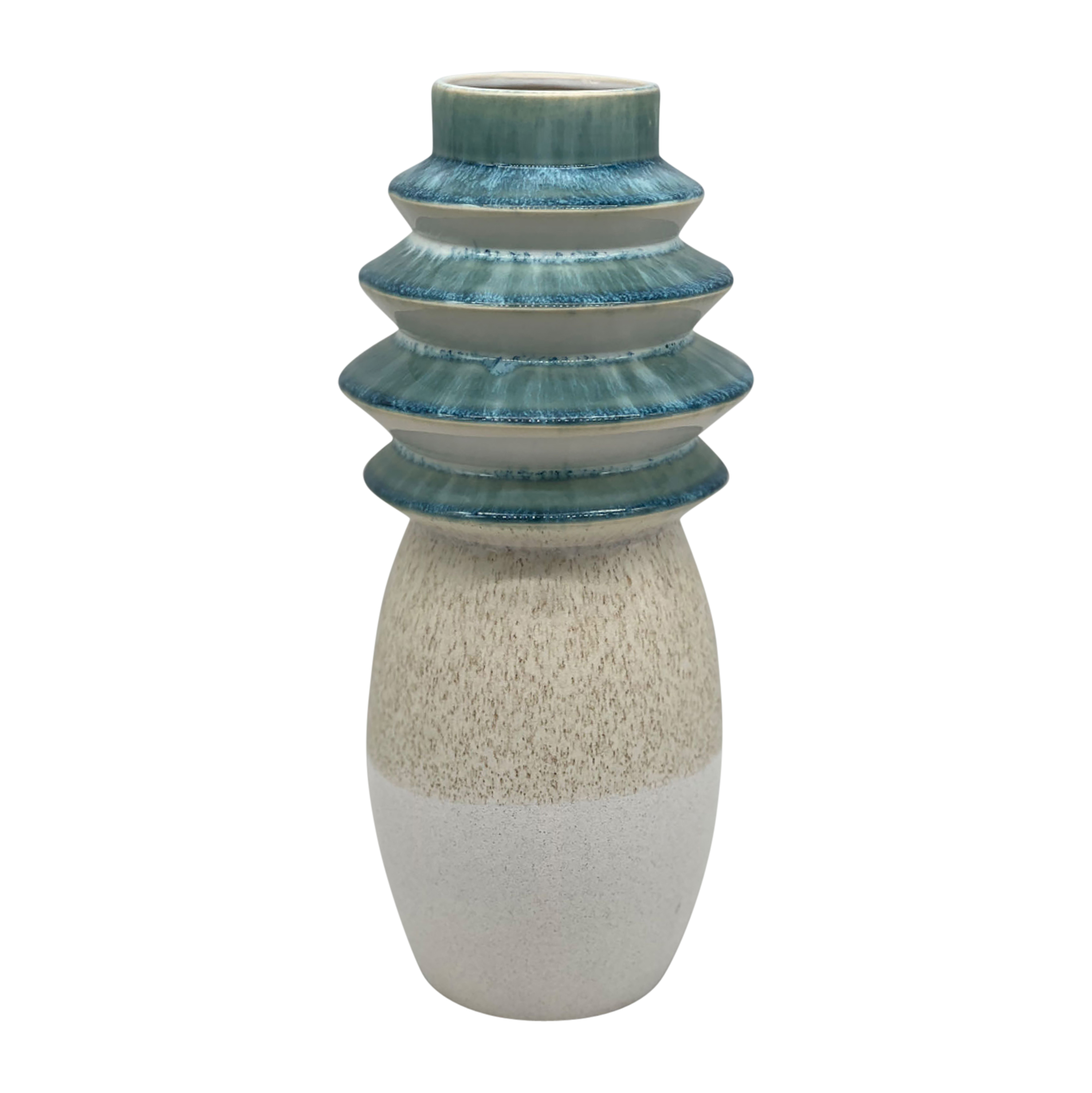 Sagebrook - 9" Fluted Top Vase Reactive Finish