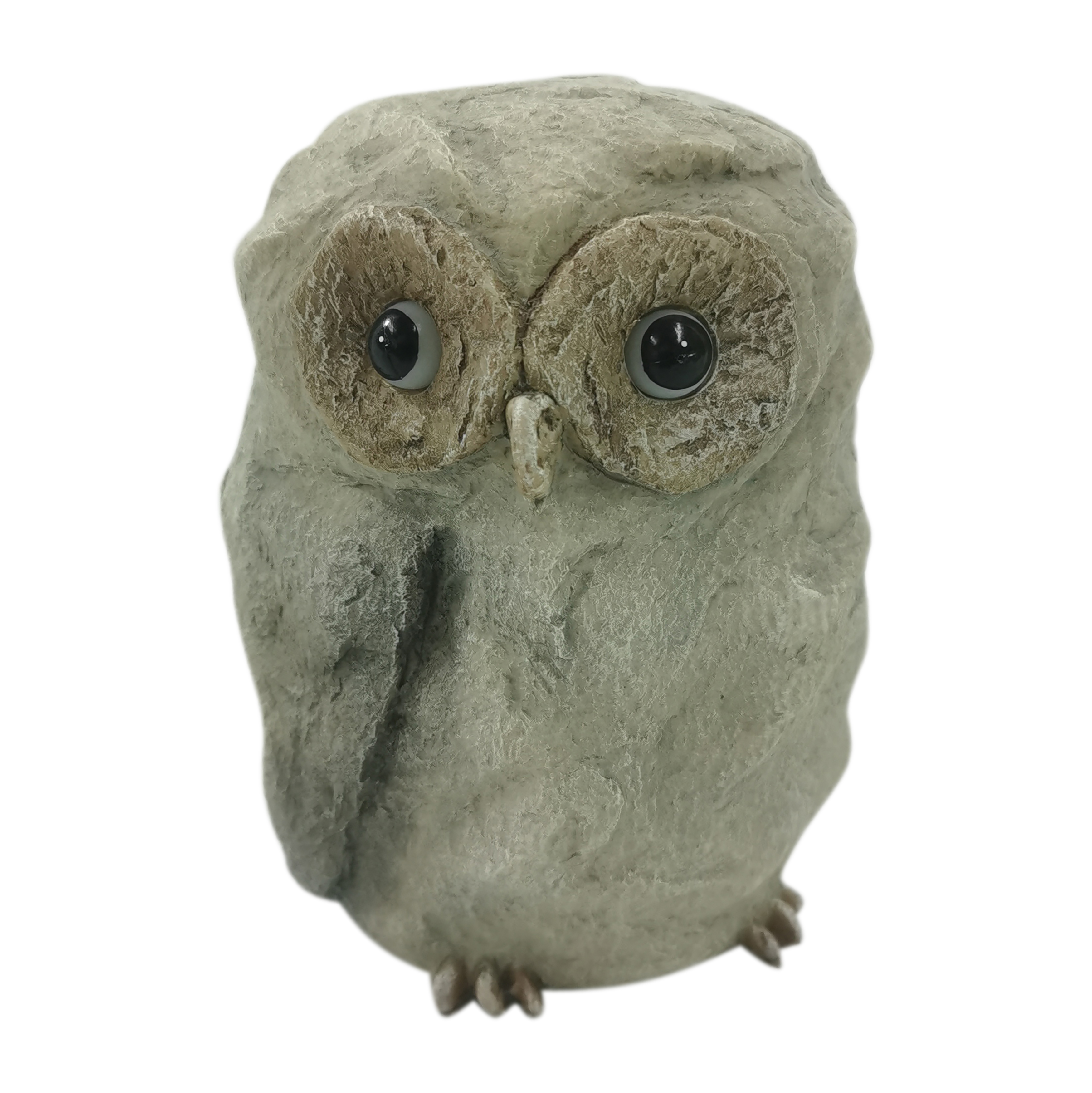 Sagebrook - 6" Faux Rock Owl With Solar Eyes