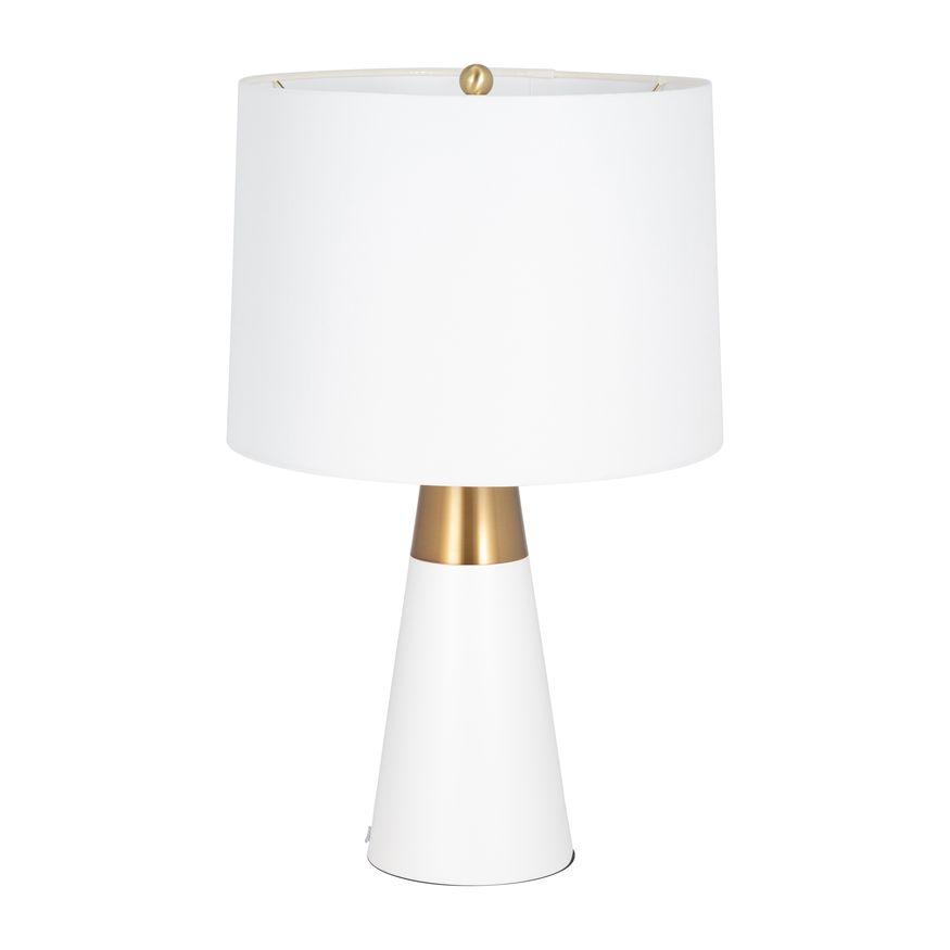 Sagebrook - Metal 2-Tone Cone Table Lamps (Set Of 2) in White/Gold