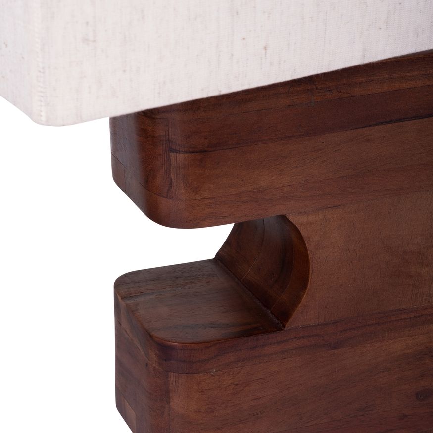 Sagebrook - Wood Geometric Lamp in Brown