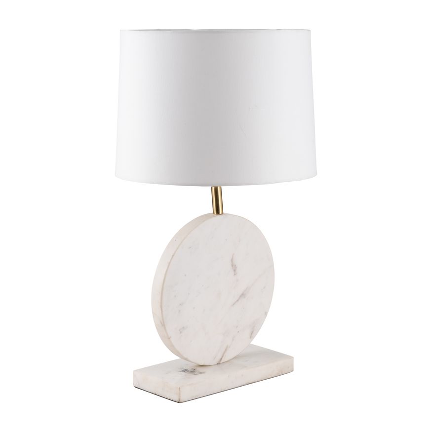 Sagebrook - Marble Round Table Lamp in White/Off-White