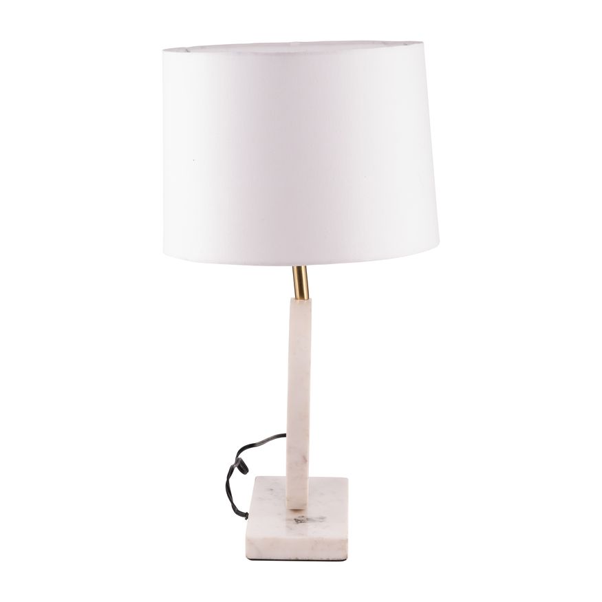 Sagebrook - Marble Round Table Lamp in White/Off-White