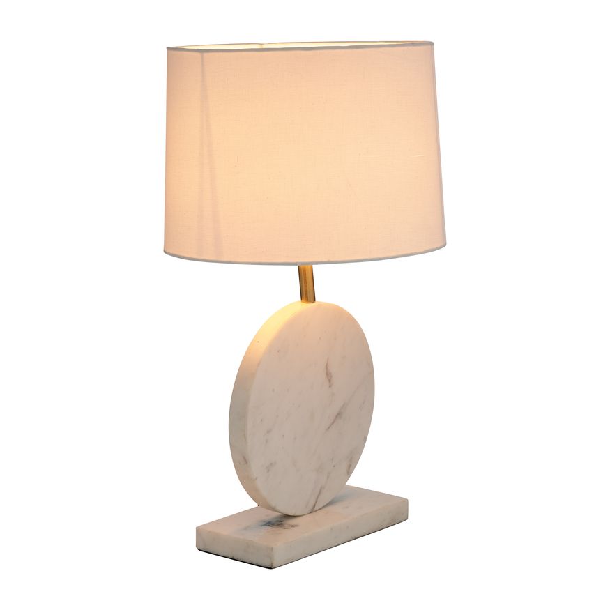 Sagebrook - Marble Round Table Lamp in White/Off-White
