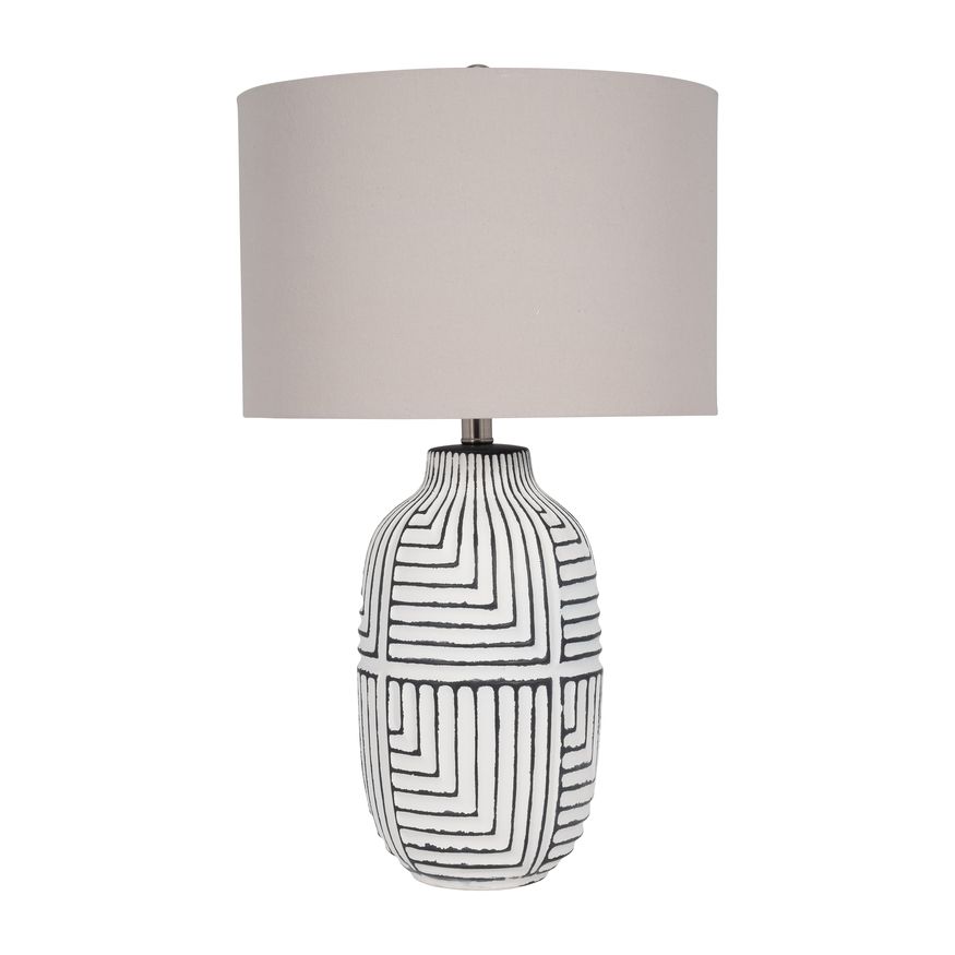 Sagebrook - Ceramic Tribal Textured Table Lamp in White