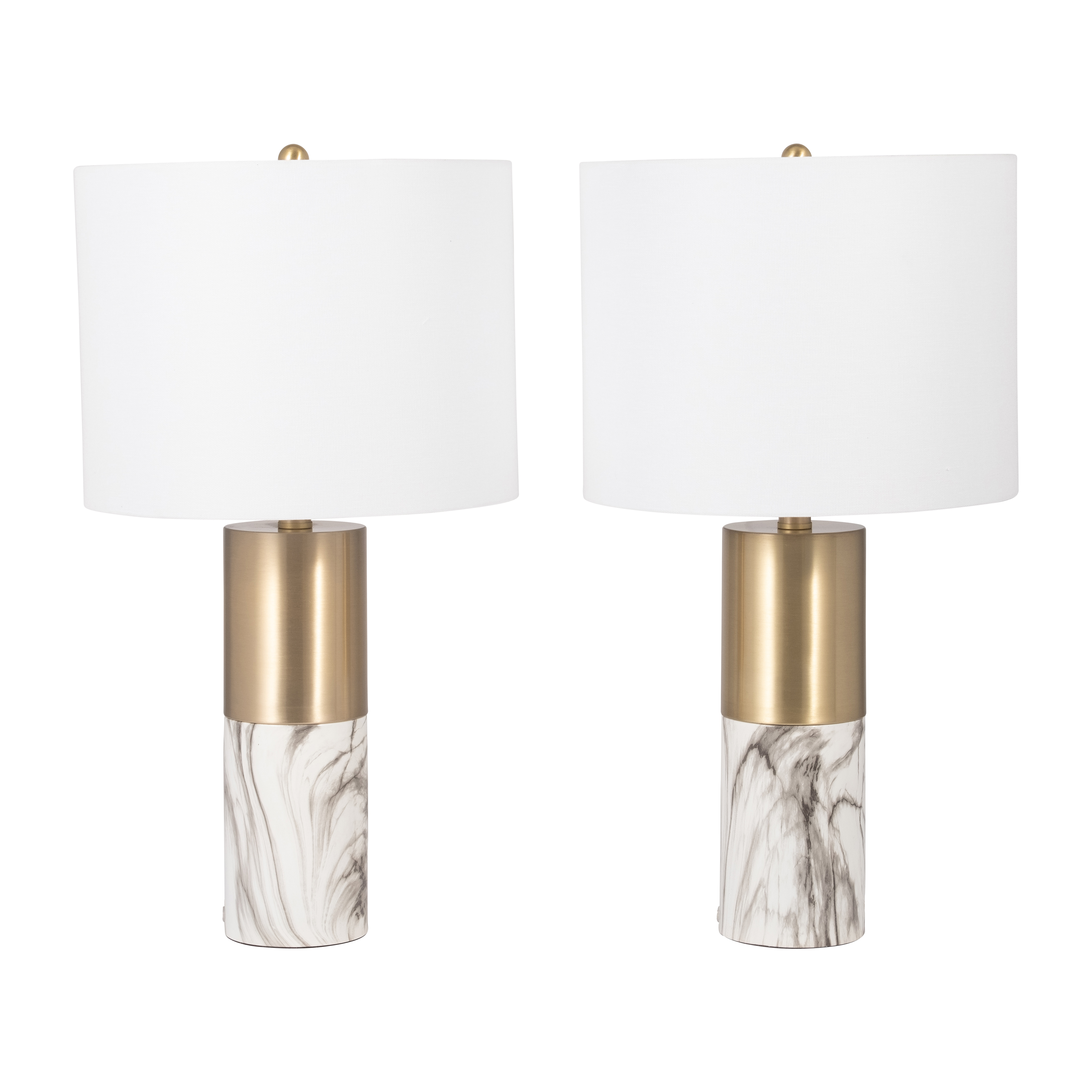 Sagebrook 24" Metal Table Lamp (Set Of 2) - White