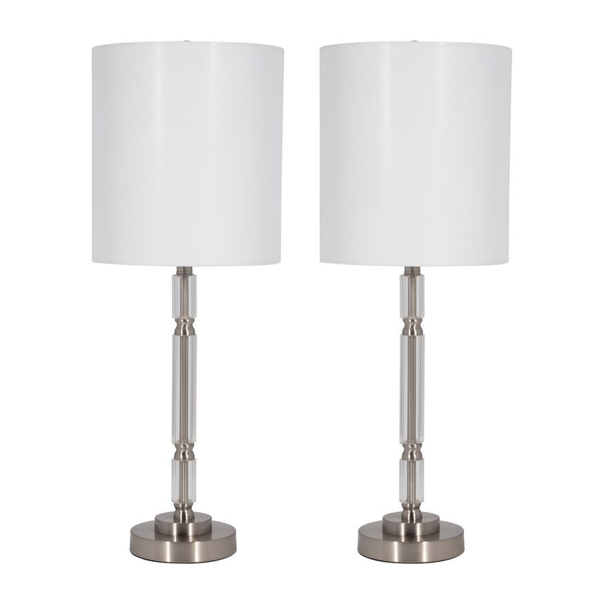 Sagebrook - Crystal Table Lamps (Set Of 2) in Silver