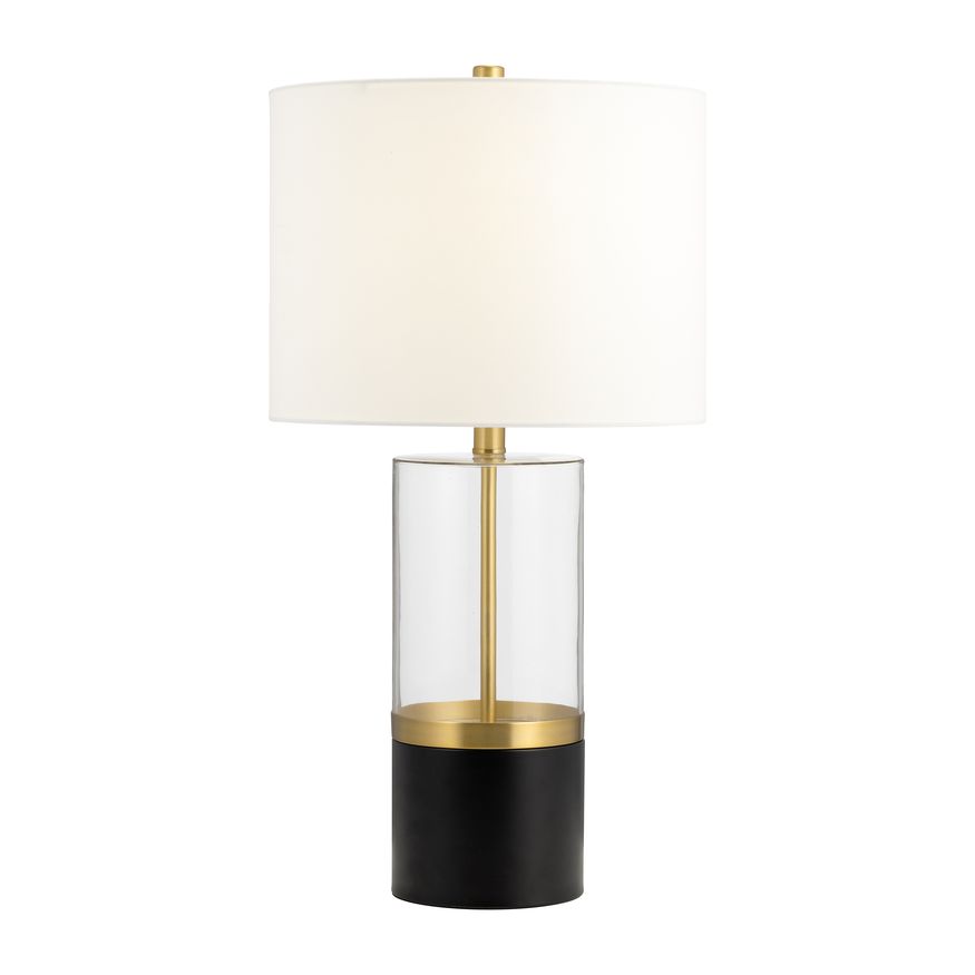 Sagebrook - Glass Cylinder Table Lamp in Black/White