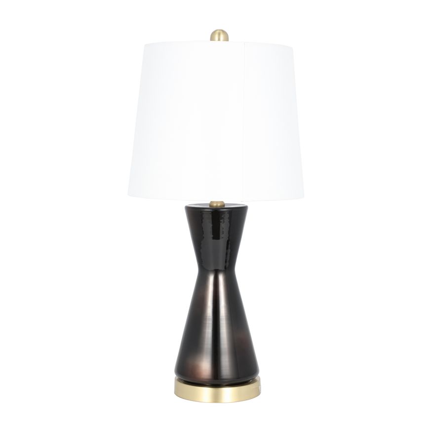 Sagebrook - Glass Concave Table Lamp in Black