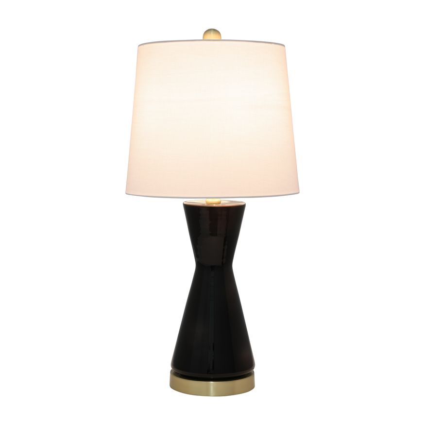 Sagebrook - Glass Concave Table Lamp in Black