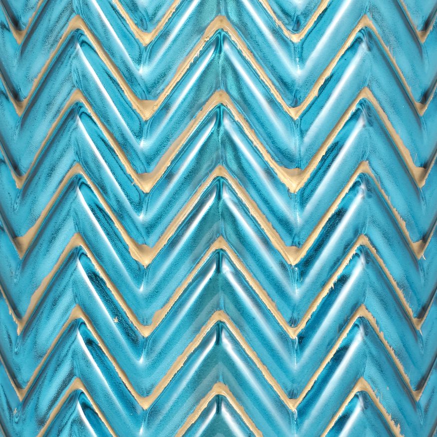 Sagebrook Glass Chevron Table Lamp - Blue