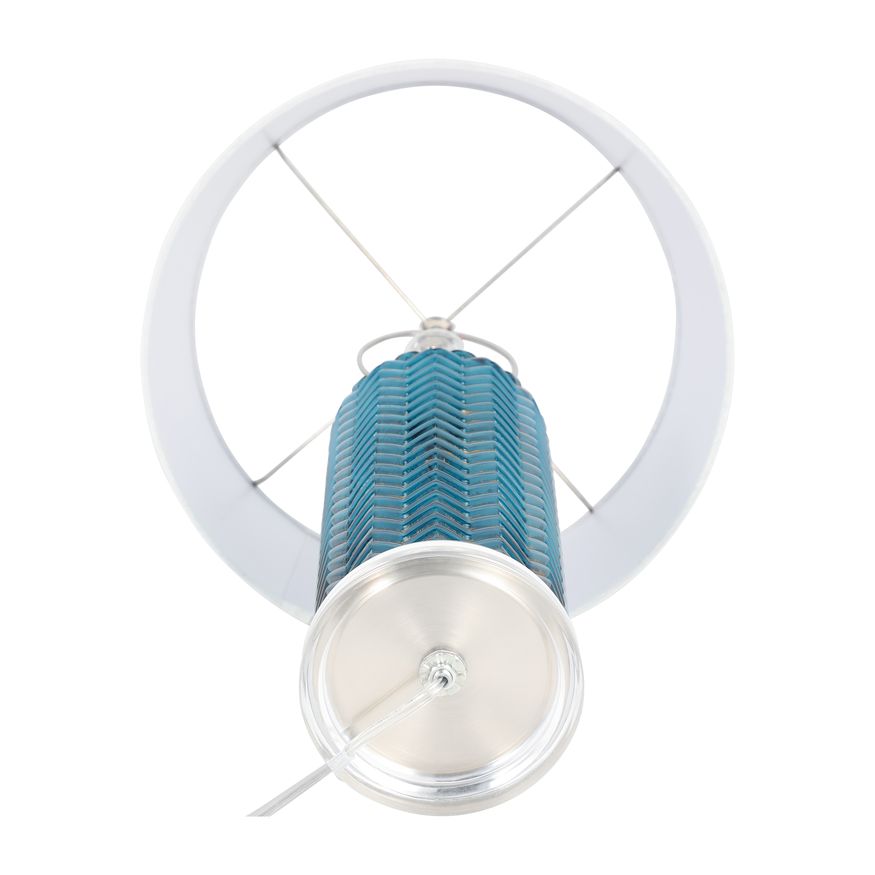 Sagebrook Glass Chevron Table Lamp - Blue