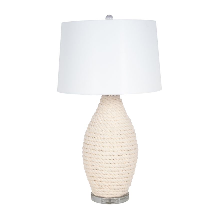 Sagebrook - Rattan Table Lamp in White