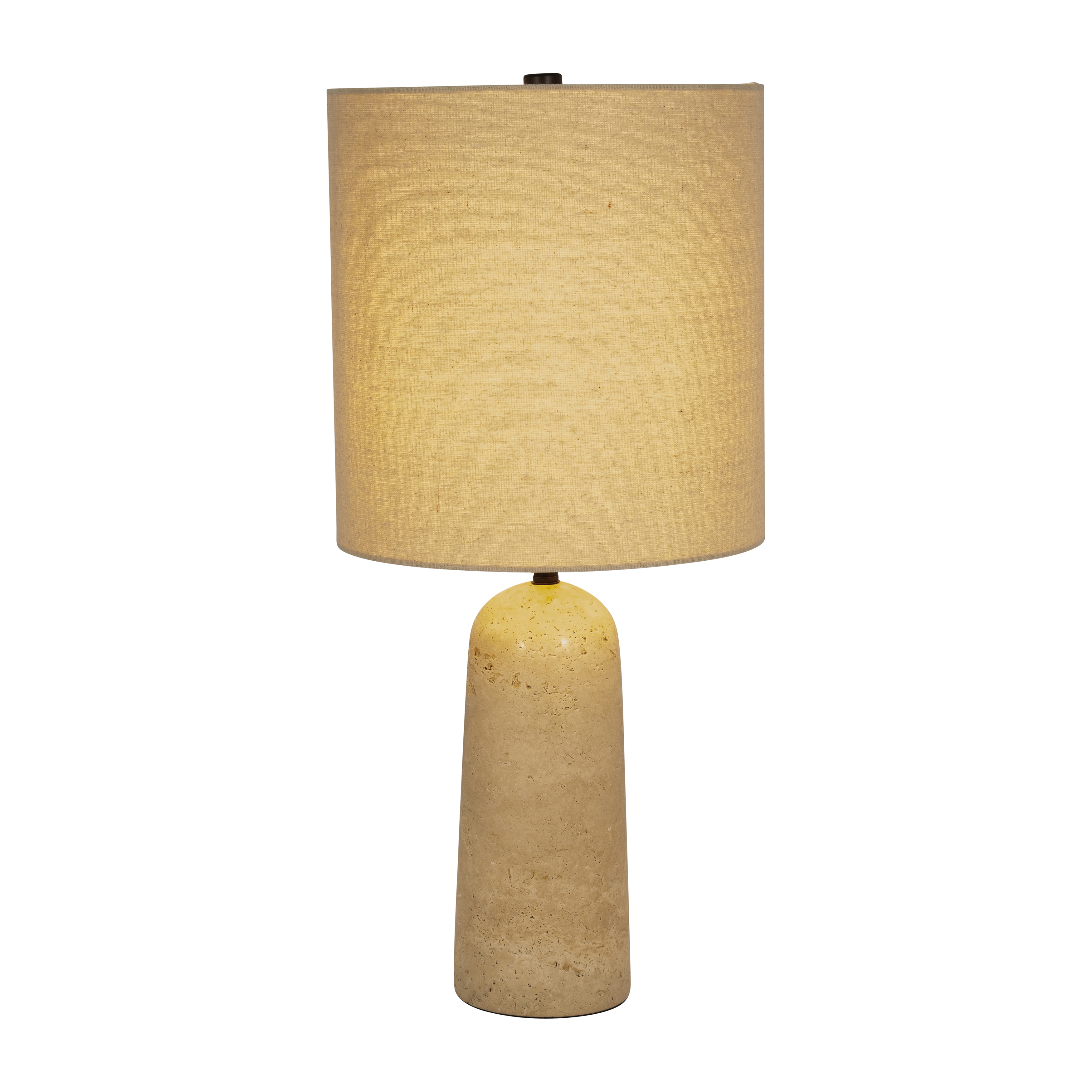 Sagebrook 25" Travertine Cylinder Table Lamp - Natural