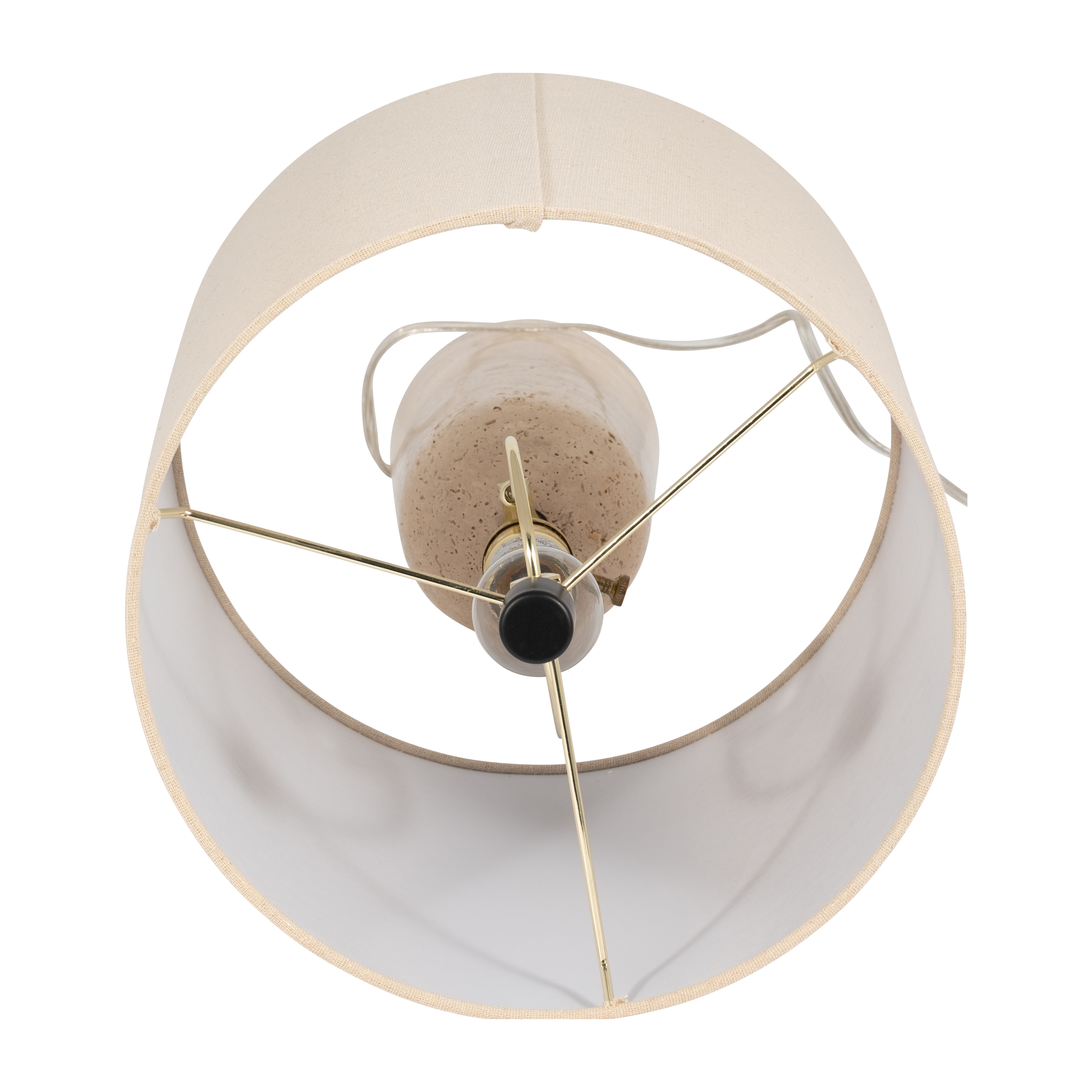 Sagebrook 25" Travertine Cylinder Table Lamp - Natural