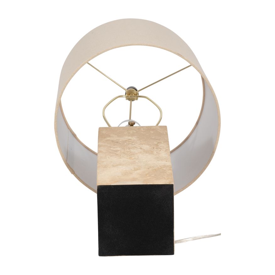 Sagebrook 25" Travertine Pillar Table Lamp - Natural