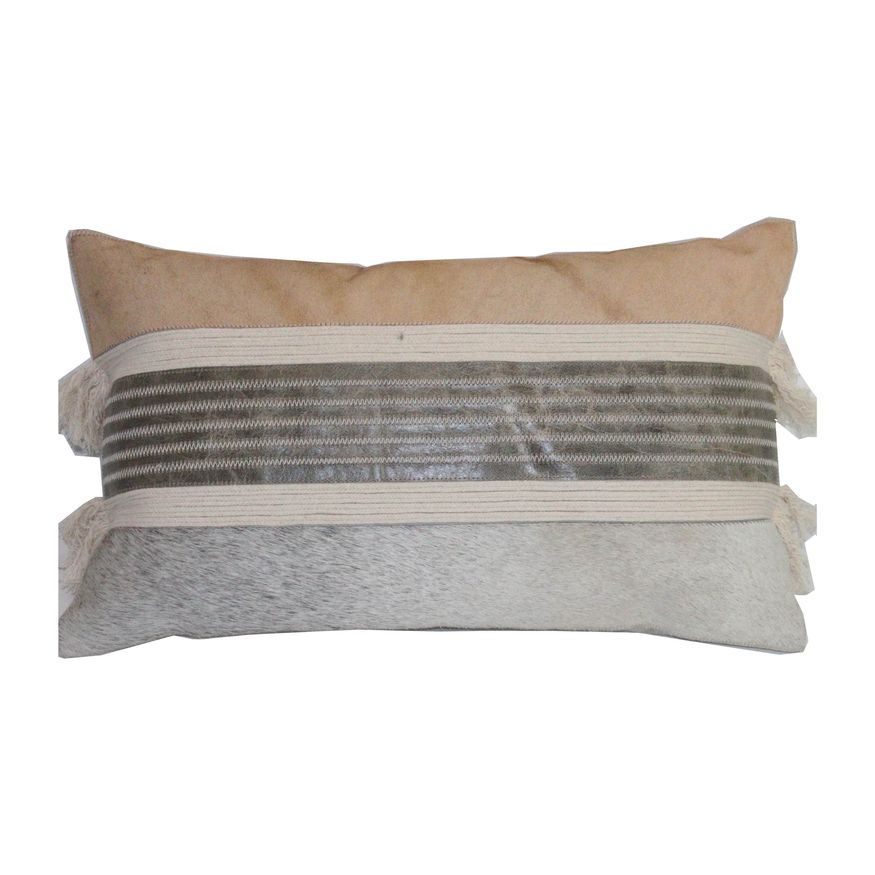 Sagebrook - 20"x20" Leather Cord Patchwork Decorative Pillow