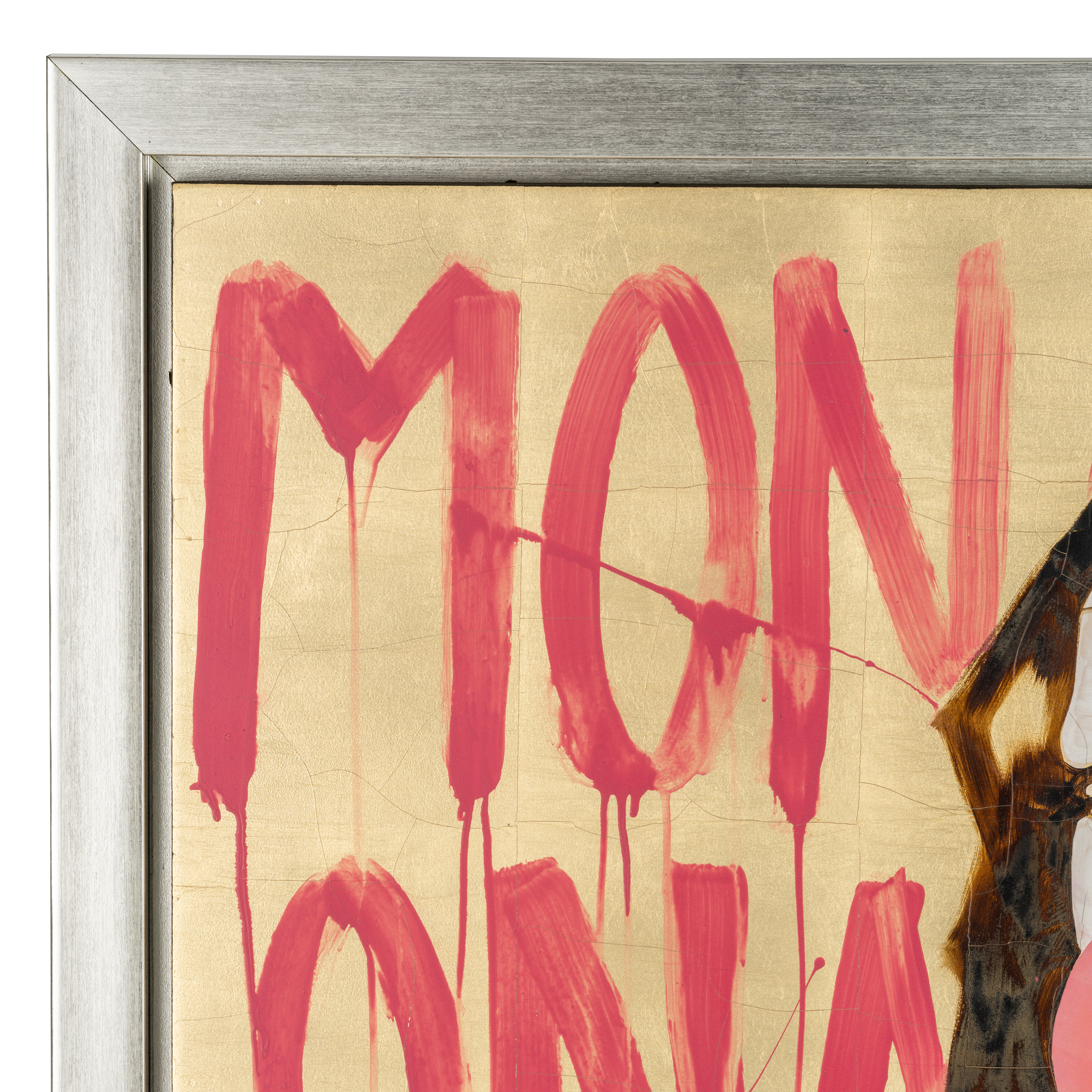 Sagebrook - 47"x47" Hand Painted Bubble Gum Mona Lisa in Brown/Pink