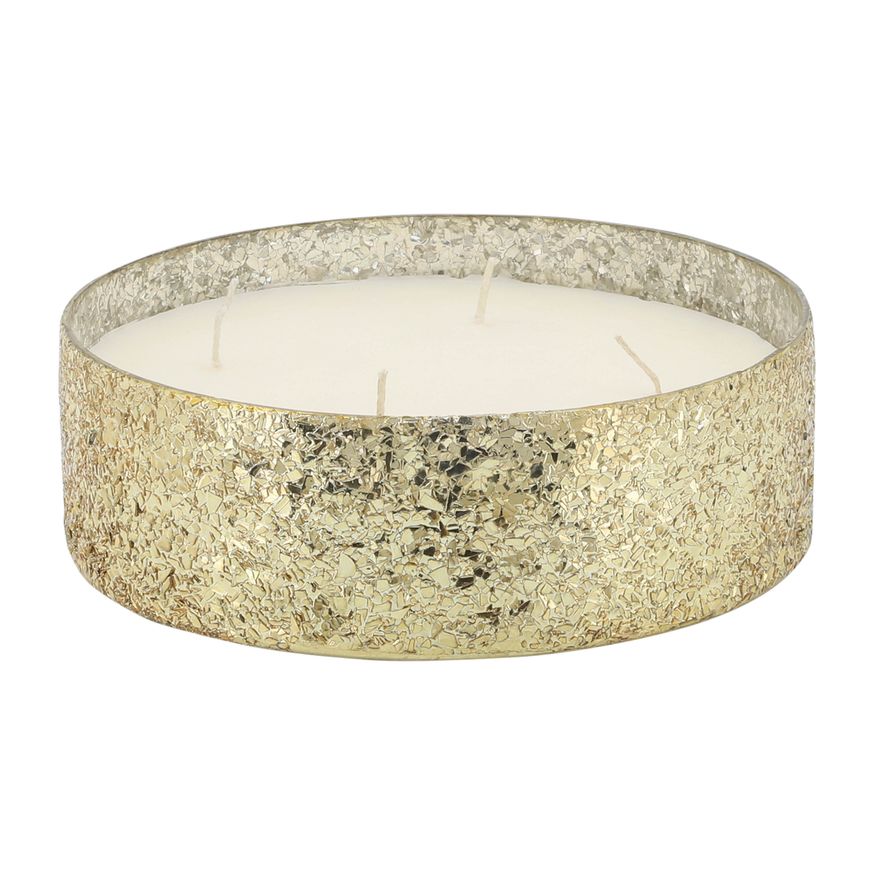 Sagebrook - 9" 49 Oz Spiced Pear Crackled Glass Candle