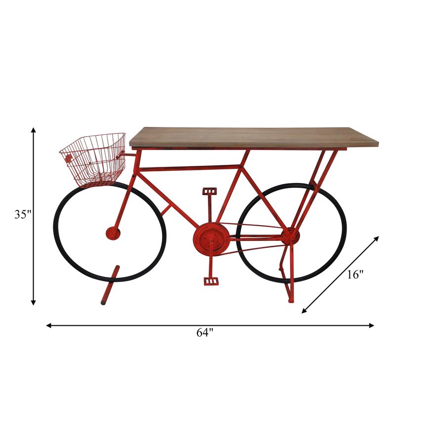 Sagebrook Bicycle Console Table - Red