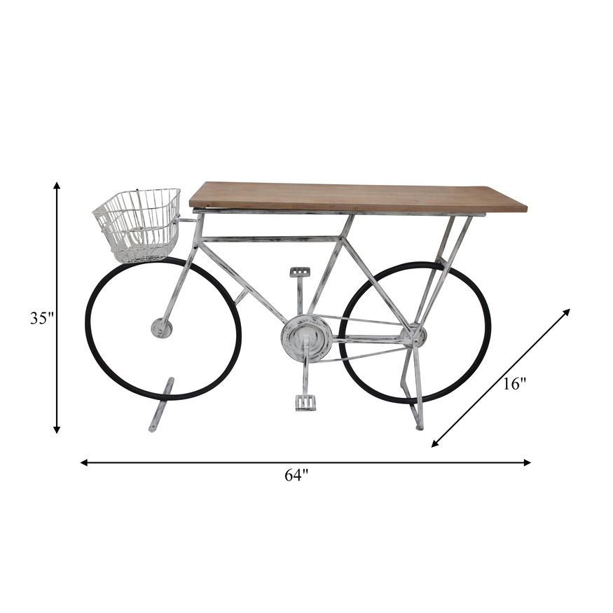 Sagebrook Bicycle Console Table - White